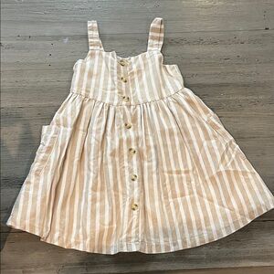 Mayoral Beige Striped Kids Dress